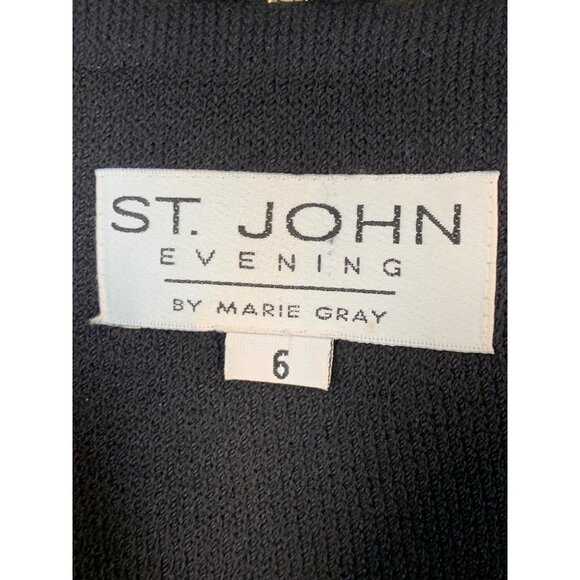 VTG St John Evening Black & Gold Bead Crop Cardigan Size 6 RAA10413 EUC - Picture 3 of 9